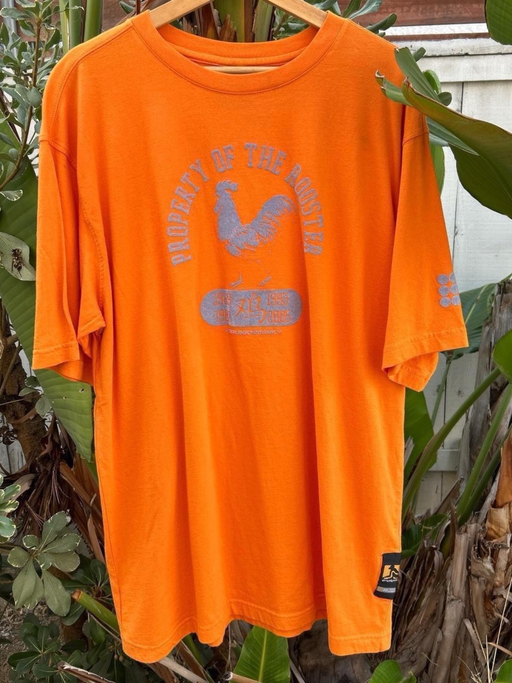 Vintage 2004 Drunknmunky Rooster T Shirt 2XL Orange Y2K Streetwear
